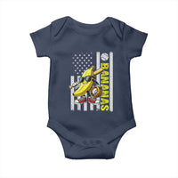 Funny Bananas Lover Baseball Vintage American Flag Baby Onesie - Wonder Print Shop