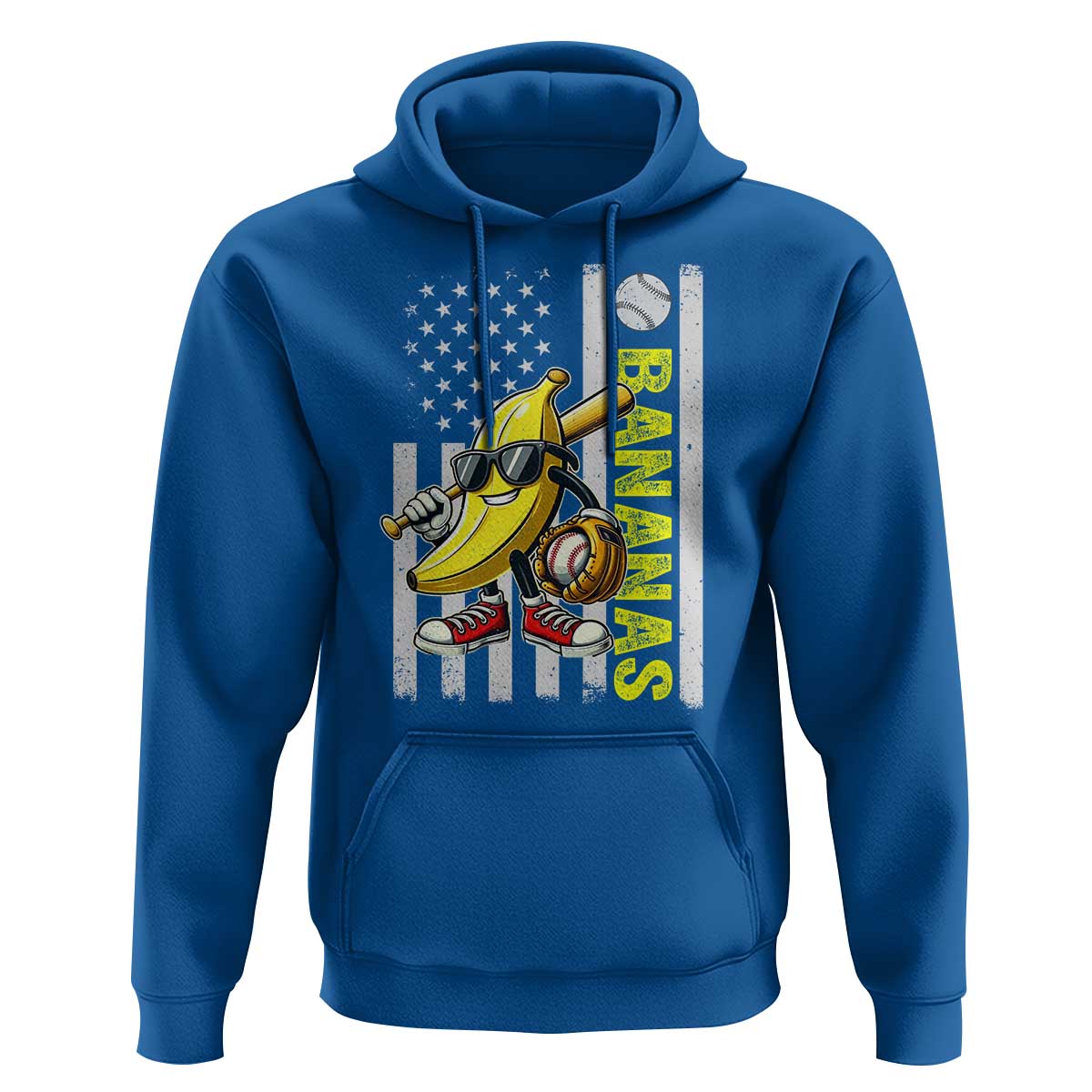 Funny Bananas Lover Baseball Vintage American Flag Hoodie - Wonder Print Shop