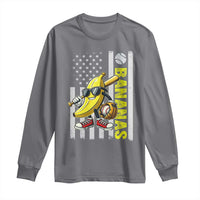 Funny Bananas Lover Baseball Vintage American Flag Long Sleeve Shirt - Wonder Print Shop