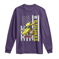 Funny Bananas Lover Baseball Vintage American Flag Long Sleeve Shirt - Wonder Print Shop