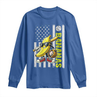 Funny Bananas Lover Baseball Vintage American Flag Long Sleeve Shirt - Wonder Print Shop