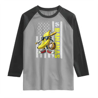 Funny Bananas Lover Baseball Vintage American Flag Raglan Shirt - Wonder Print Shop