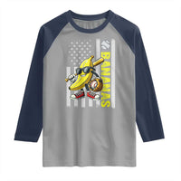 Funny Bananas Lover Baseball Vintage American Flag Raglan Shirt - Wonder Print Shop