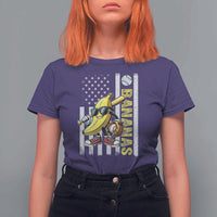 Funny Bananas Lover Baseball Vintage American Flag T Shirt For Women - Wonder Print Shop
