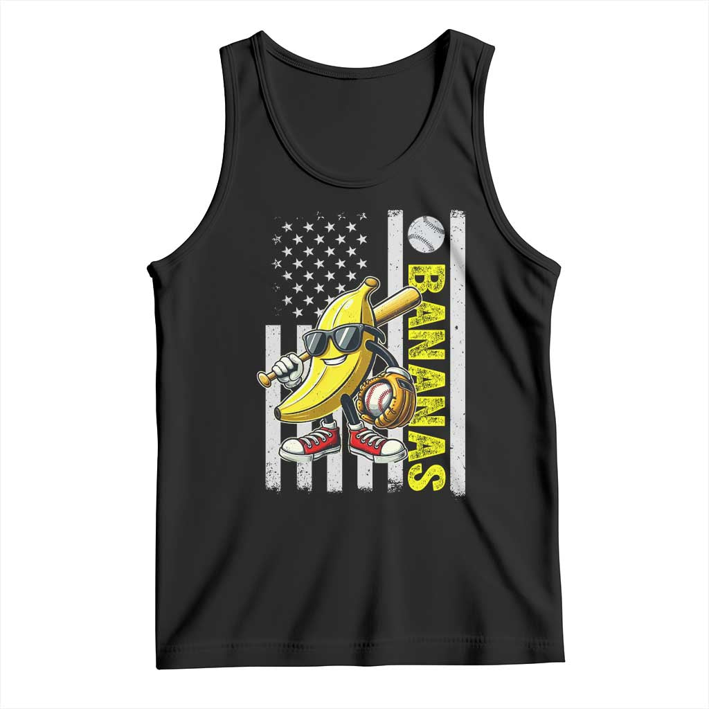 Funny Bananas Lover Baseball Vintage American Flag Tank Top - Wonder Print Shop