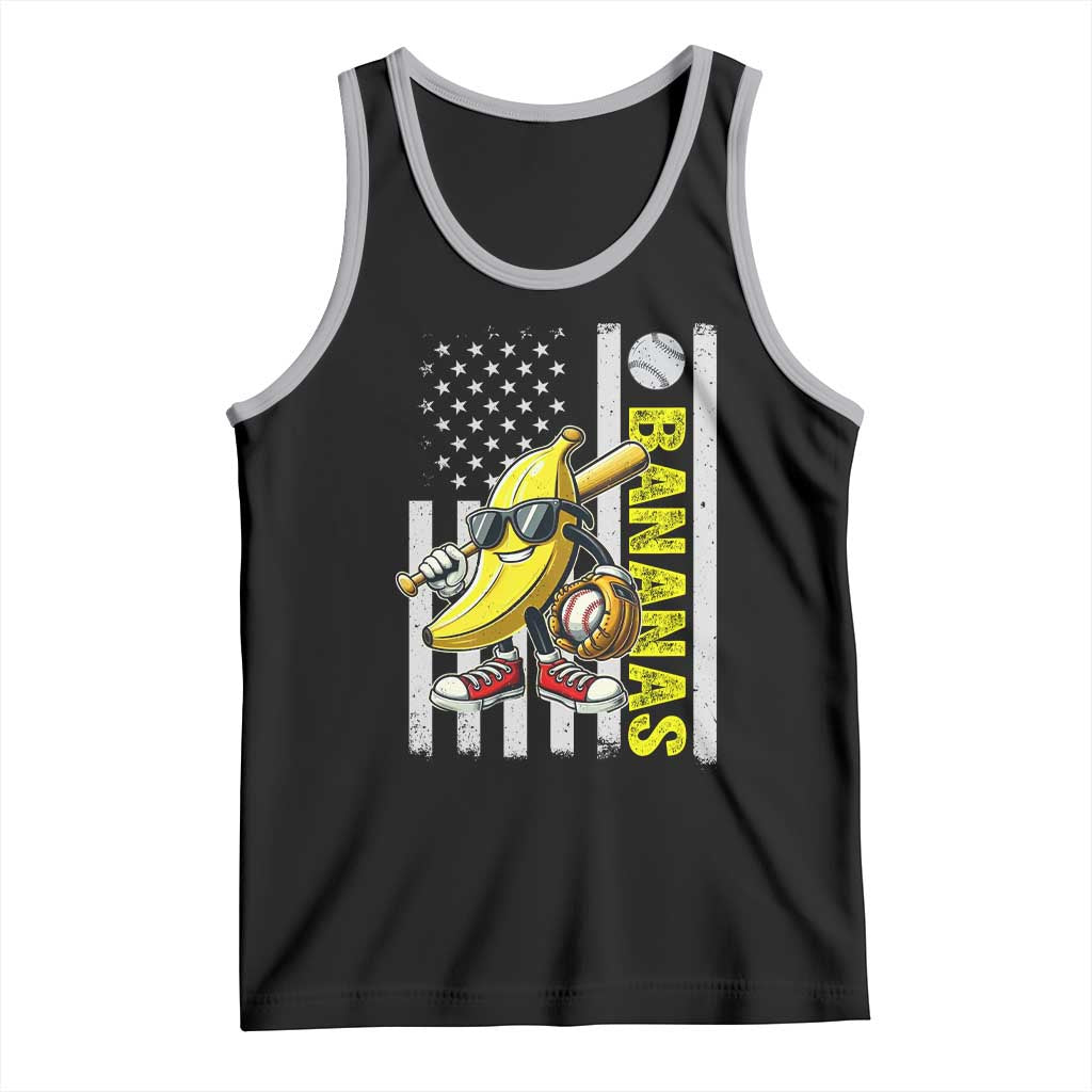 Funny Bananas Lover Baseball Vintage American Flag Tank Top - Wonder Print Shop
