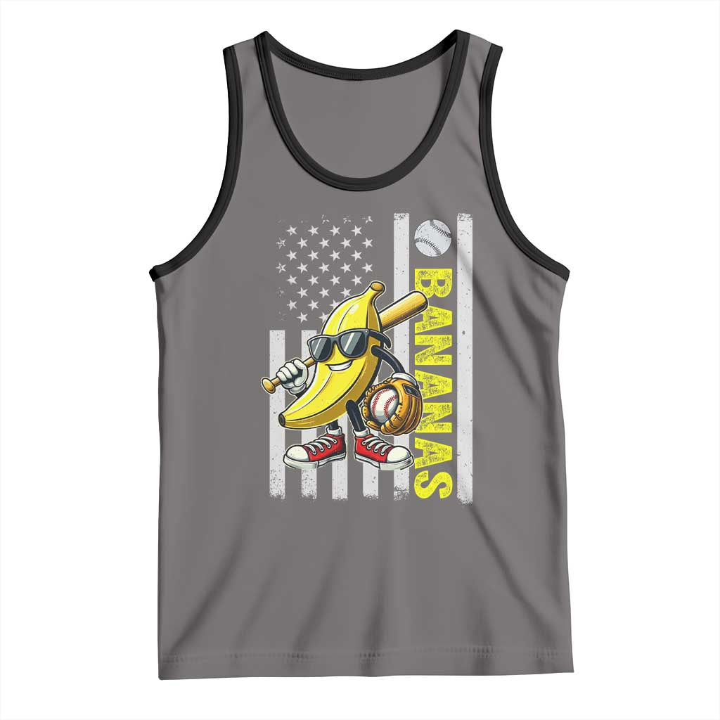 Funny Bananas Lover Baseball Vintage American Flag Tank Top - Wonder Print Shop
