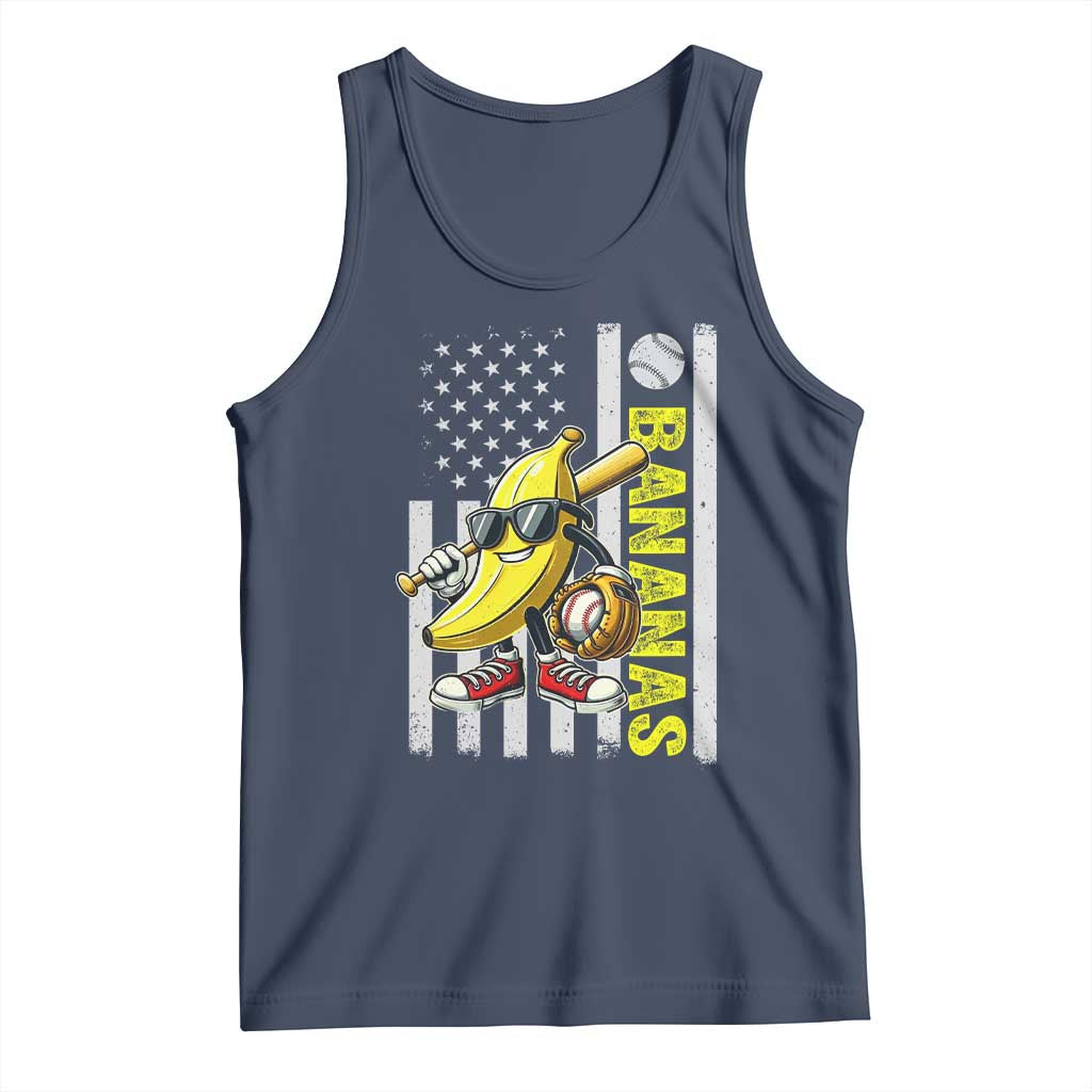 Funny Bananas Lover Baseball Vintage American Flag Tank Top - Wonder Print Shop