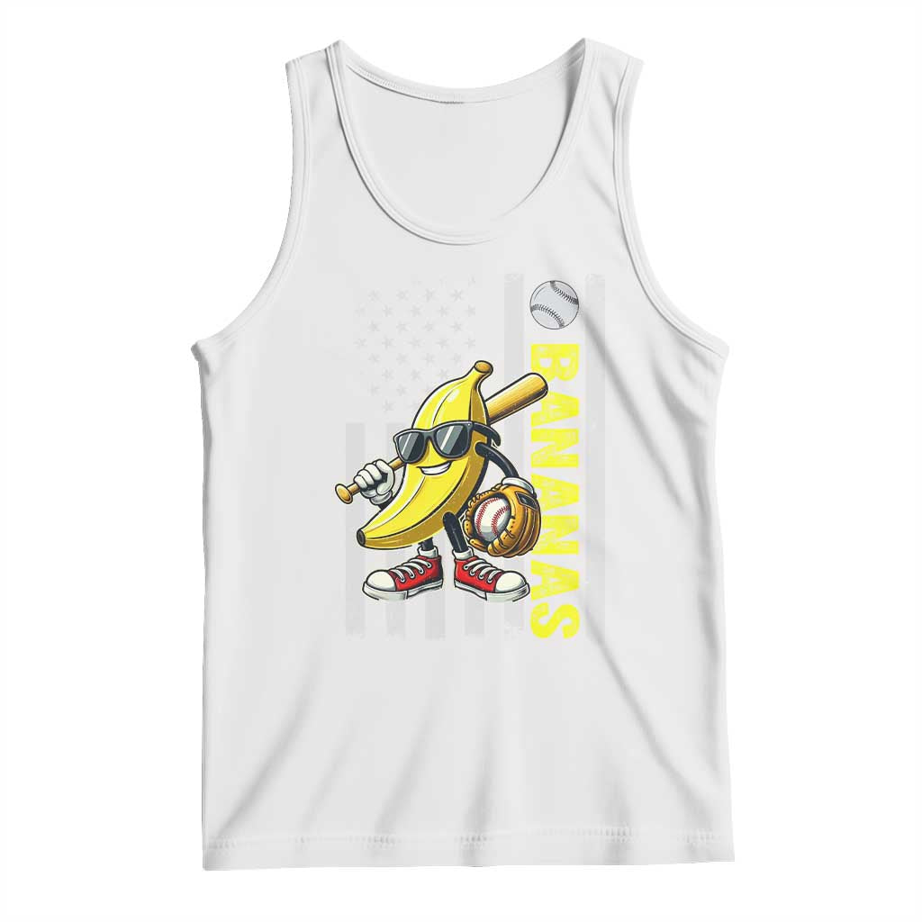 Funny Bananas Lover Baseball Vintage American Flag Tank Top - Wonder Print Shop