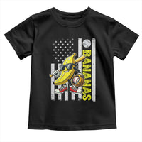 Funny Bananas Lover Baseball Vintage American Flag Toddler T Shirt - Wonder Print Shop