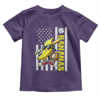 Funny Bananas Lover Baseball Vintage American Flag Toddler T Shirt - Wonder Print Shop