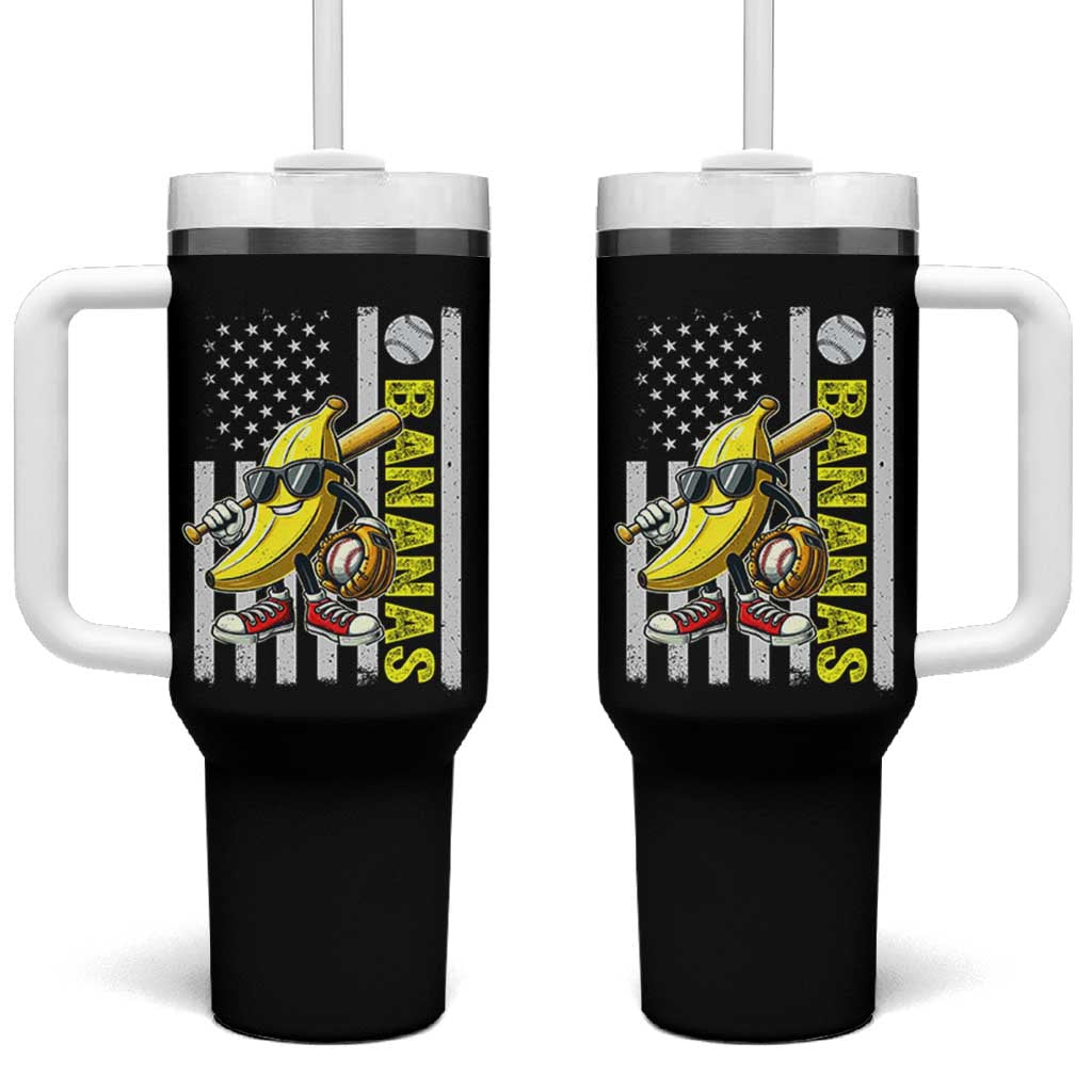 Funny Bananas Lover Baseball Vintage American Flag Tumbler With Handle - Wonder Print Shop