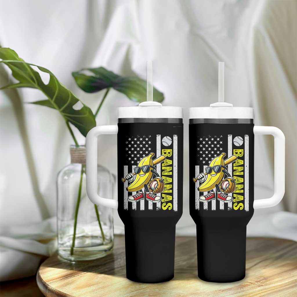 Funny Bananas Lover Baseball Vintage American Flag Tumbler With Handle - Wonder Print Shop