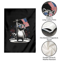 Funny Feral And Free Garden Flag 4th of July Patriotic Raccoon With American Flag Fireworks - Wonder Print Shop