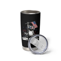 Funny Feral And Free Tumbler Cup 4th of July Patriotic Raccoon With American Flag Fireworks - Wonder Print Shop