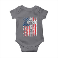 One Nation Under God Baby Onesie 4th Of July Patriotic Christian Vintage Cross American Flag - Wonder Print Shop