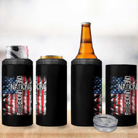 One Nation Under God 4 in 1 Can Cooler Tumbler 4th Of July Patriotic Christian Vintage Cross American Flag - Wonder Print Shop