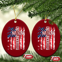 One Nation Under God Ceramic Ornament 4th Of July Patriotic Christian Vintage Cross American Flag - Wonder Print Shop