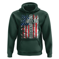 One Nation Under God Hoodie 4th Of July Patriotic Christian Vintage Cross American Flag - Wonder Print Shop
