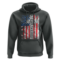 One Nation Under God Hoodie 4th Of July Patriotic Christian Vintage Cross American Flag - Wonder Print Shop