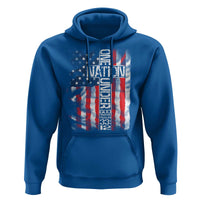 One Nation Under God Hoodie 4th Of July Patriotic Christian Vintage Cross American Flag - Wonder Print Shop