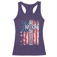 One Nation Under God Racerback Tank Top 4th Of July Patriotic Christian Vintage Cross American Flag - Wonder Print Shop