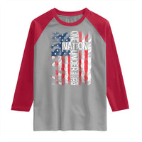 One Nation Under God Raglan Shirt 4th Of July Patriotic Christian Vintage Cross American Flag - Wonder Print Shop