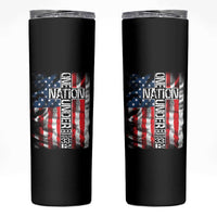One Nation Under God Skinny Tumbler 4th Of July Patriotic Christian Vintage Cross American Flag - Wonder Print Shop