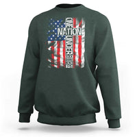 One Nation Under God Sweatshirt 4th Of July Patriotic Christian Vintage Cross American Flag - Wonder Print Shop