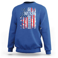 One Nation Under God Sweatshirt 4th Of July Patriotic Christian Vintage Cross American Flag - Wonder Print Shop
