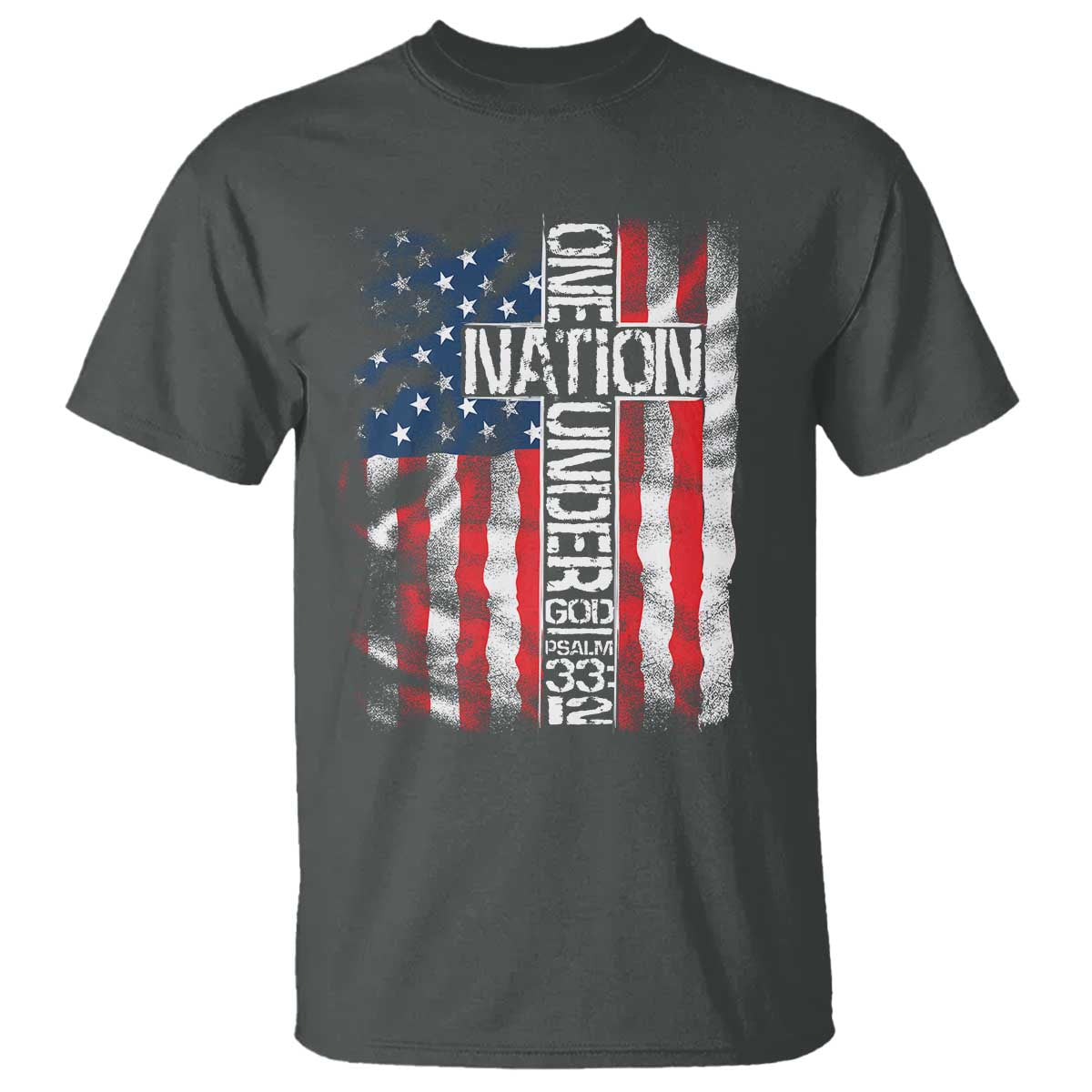 One Nation Under God T Shirt 4th Of July Patriotic Christian Vintage Cross American Flag - Wonder Print Shop
