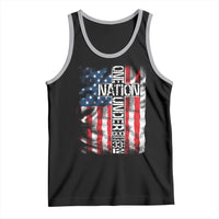 One Nation Under God Tank Top 4th Of July Patriotic Christian Vintage Cross American Flag - Wonder Print Shop