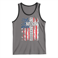 One Nation Under God Tank Top 4th Of July Patriotic Christian Vintage Cross American Flag - Wonder Print Shop