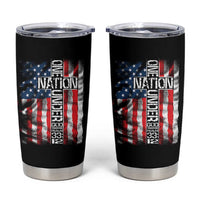 One Nation Under God Tumbler Cup 4th Of July Patriotic Christian Vintage Cross American Flag - Wonder Print Shop
