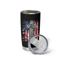 One Nation Under God Tumbler Cup 4th Of July Patriotic Christian Vintage Cross American Flag - Wonder Print Shop
