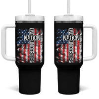 One Nation Under God Tumbler With Handle 4th Of July Patriotic Christian Vintage Cross American Flag - Wonder Print Shop