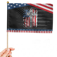 One Nation Under God Patriotic Handheld Flag 4th Of July Patriotic Christian Vintage Cross American Flag