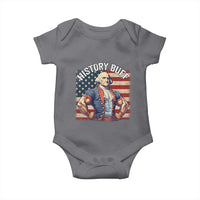 Funny George Washington Weightlifting History Buff Baby Onesie 4th of July Patriotic - Wonder Print Shop