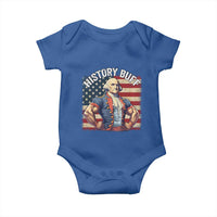Funny George Washington Weightlifting History Buff Baby Onesie 4th of July Patriotic - Wonder Print Shop