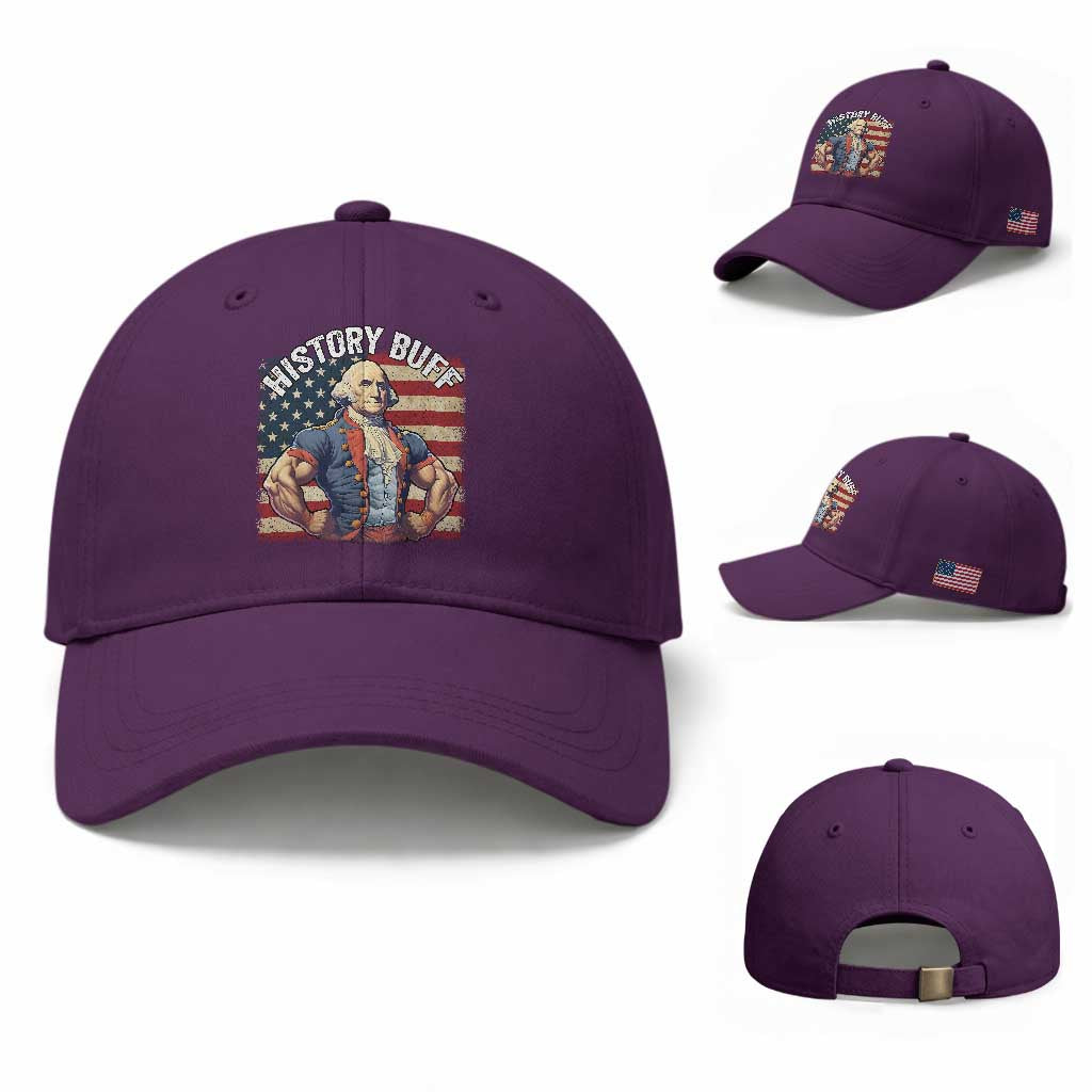Funny George Washington Weightlifting History Buff Baseball Cap 4th of July Patriotic