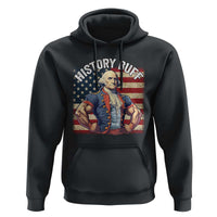 Funny George Washington Weightlifting History Buff Hoodie 4th of July Patriotic - Wonder Print Shop