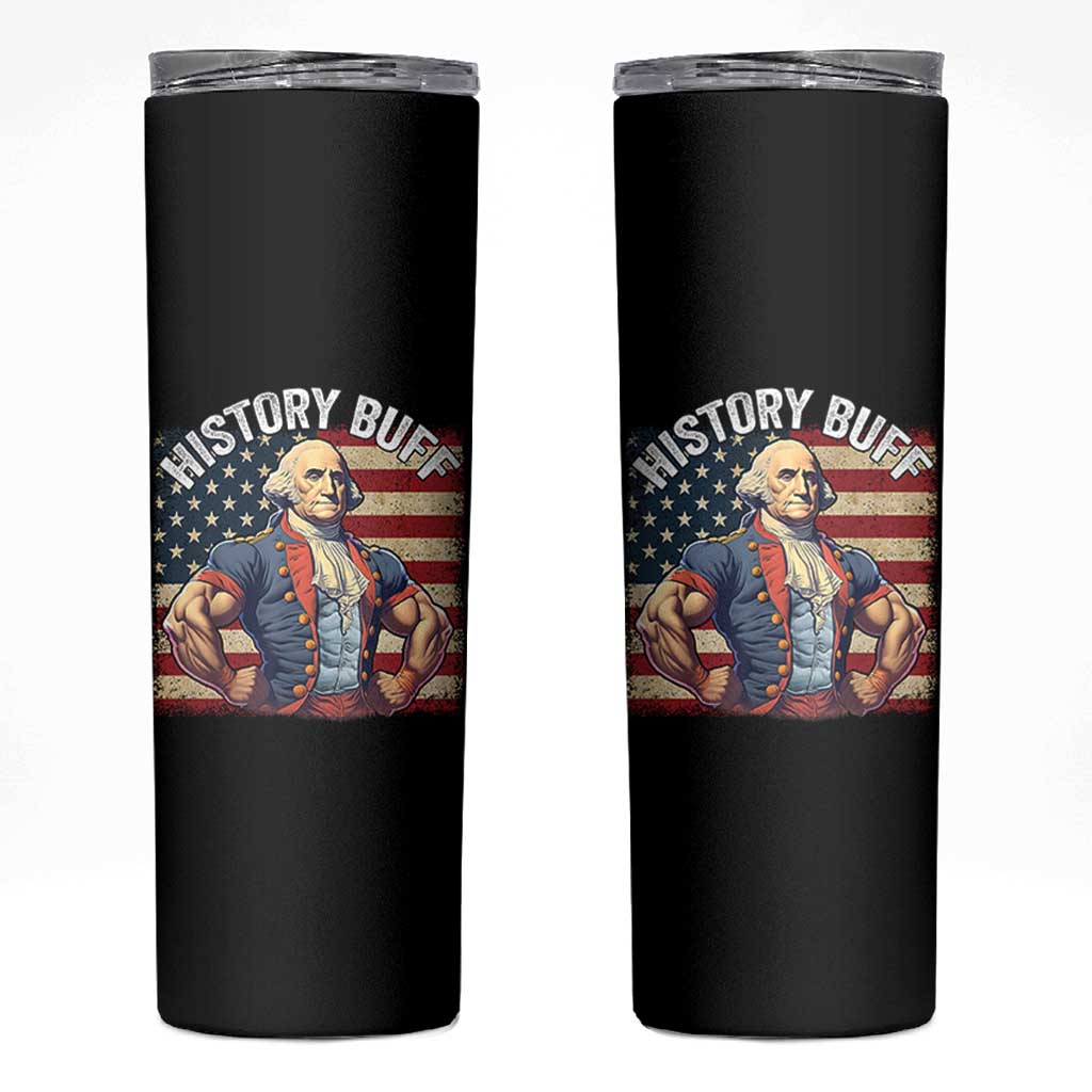 Funny George Washington Weightlifting History Buff Skinny Tumbler 4th of July Patriotic - Wonder Print Shop