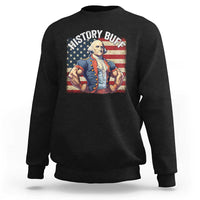 Funny George Washington Weightlifting History Buff Sweatshirt 4th of July Patriotic - Wonder Print Shop