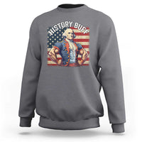 Funny George Washington Weightlifting History Buff Sweatshirt 4th of July Patriotic - Wonder Print Shop