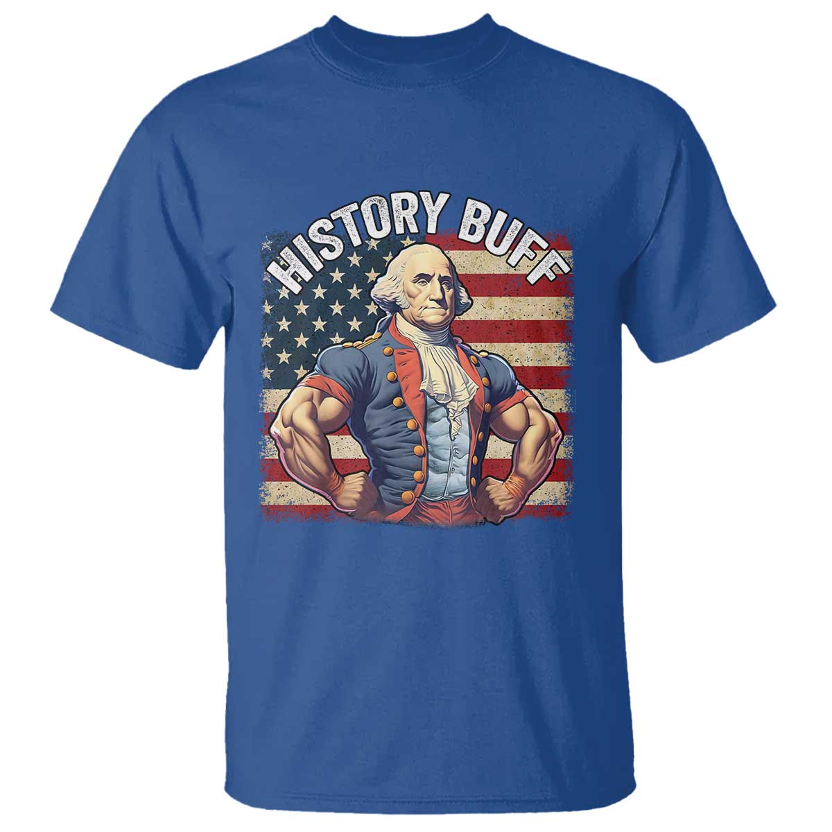 Funny George Washington Weightlifting History Buff T Shirt 4th of July Patriotic - Wonder Print Shop