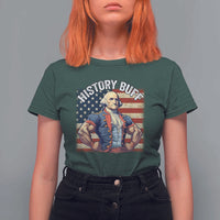 Funny George Washington Weightlifting History Buff T Shirt For Women 4th of July Patriotic - Wonder Print Shop