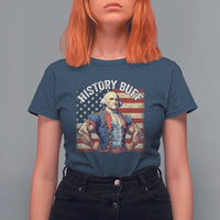 Funny George Washington Weightlifting History Buff T Shirt For Women 4th of July Patriotic - Wonder Print Shop