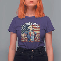 Funny George Washington Weightlifting History Buff T Shirt For Women 4th of July Patriotic - Wonder Print Shop