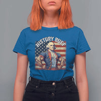 Funny George Washington Weightlifting History Buff T Shirt For Women 4th of July Patriotic - Wonder Print Shop