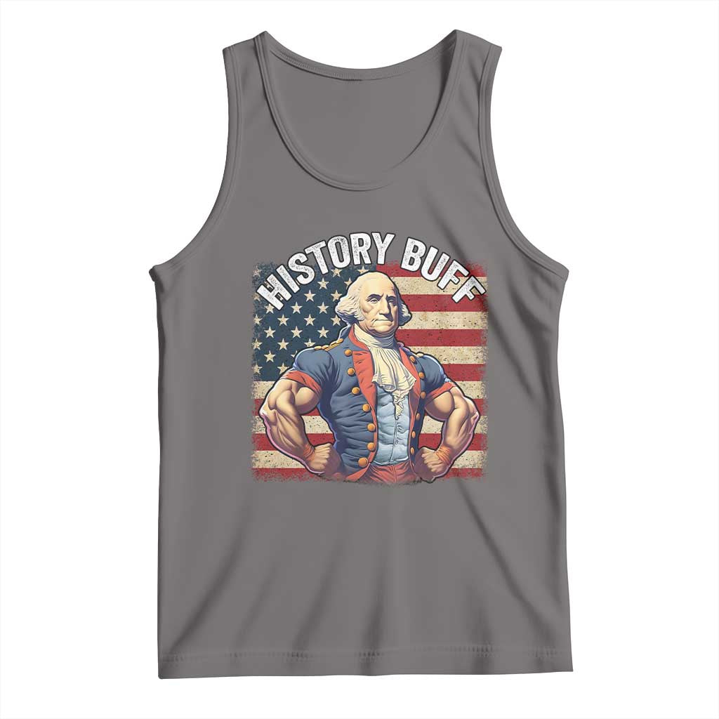 Funny George Washington Weightlifting History Buff Tank Top 4th of July Patriotic - Wonder Print Shop